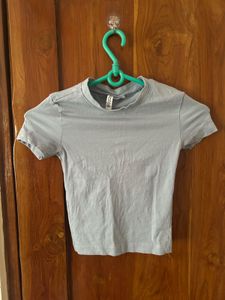 Light Blue Basic Body Hugging Baby tee