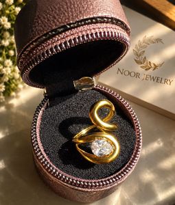 Elegant Gold Ring with Diamond Accent