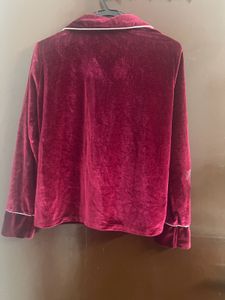 Burgundy Velvet Pajama Set