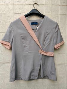New with tag Stylish Grey &amp; Pink Asymmetrical Top