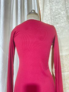 Elegant Red Long Sleeve Maxi Dress
