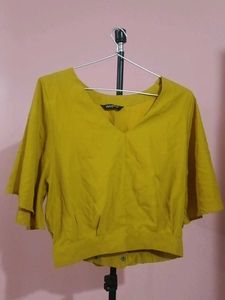 Stylish Mustard Yellow Cropped Top