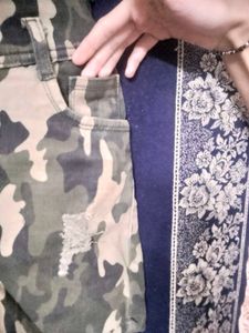 Camo Denim Shorts