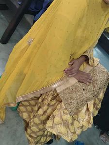 Yellow Embroidered grara Set