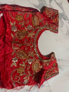 Beautiful Red Lehenga With Semi stitched Blouse