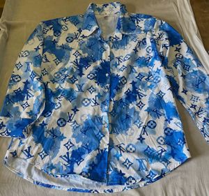 Louis Vuitton Blue Print Button Down
