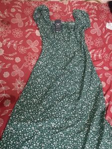 Floral Print Midi Dress with Slit