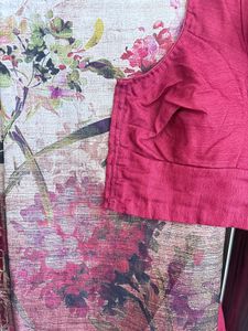 Vibrant Floral Saree Blouse Set