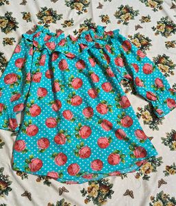 Bohemian Floral Off-Shoulder Top