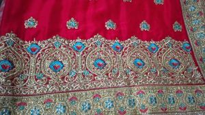 Red Embroidered Silk Saree