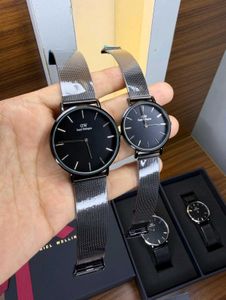 Daniel Wellington Black Mesh Watch Set