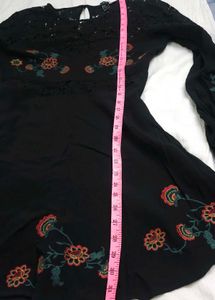 Forever21 Black Embroidered Lace Dress