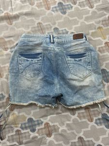 Y2k Acid Wash Denim Shorts