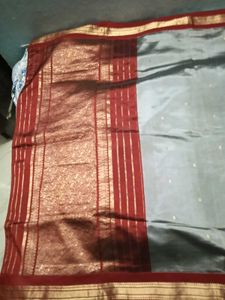 GentlyUsed DharmavaramPattu GreyWithRedBorder Sare