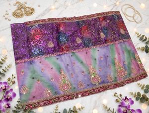 Stunning Purple Embroidered Saree
