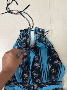 Boho Floral Halter Neck Dress