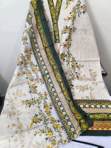 Elegant Pure Cotton Floral Print Dress Material