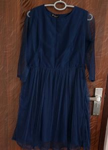 Elegant Navy Blue Tulle Dress