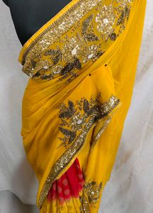 pure Georgette 😍 multiple types hand work 💯