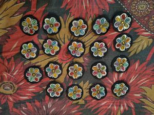Embellished Floral Fabric Patches (Set of 19)