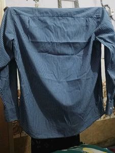 Men's Blue Striped Casual Shirt