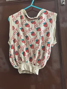 Berry Cute Cropped Knit Vest