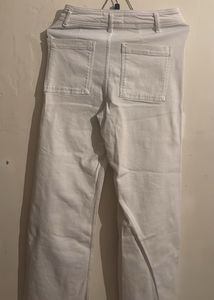 Classic White High waisted Wide-Leg Pants