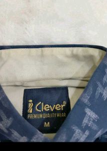 Men's Navy Blue Printed Casual Shirt