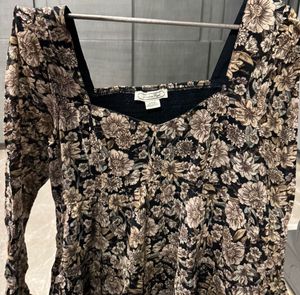 Floral Print Square Neck Dress