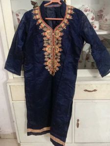 Elegant Navy Blue Kurtawith plazo Set