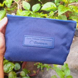 Blue Zip Bag For Makeup Organizer