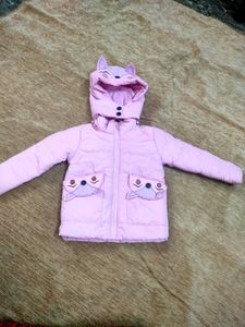 Cute Pink Fox Puffer Jacket