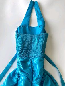 Stunning Ruched Halter Neck Blue Gown