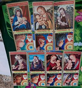 7 Vintage Guinea Equitorial Stamps Set
