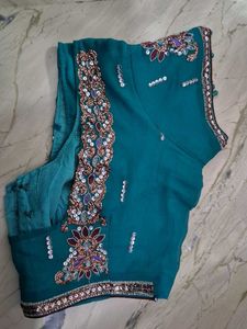 Embellished Teal Saree