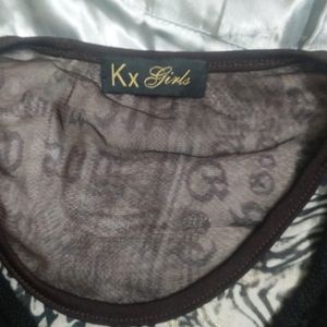 Designer Top With Attached Sweater On Front