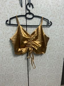 Imported Golden Ruched Cami Top😍