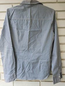 Blue Striped Button-Up Shirt