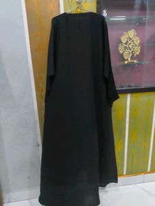 Elegant Black Abaya with Detailed Embroidery