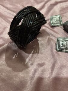 Oxidized Jhumka Earrings &amp; Bracelet 💕