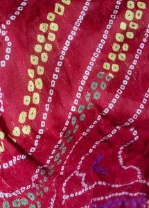 Vibrant Red Bandhani Saree