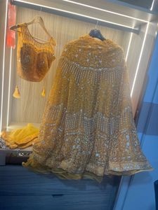 Embroidered Yellow Lehenga Skirt