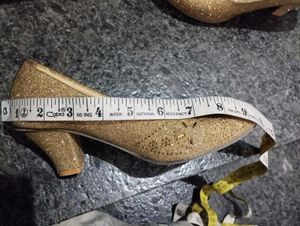 Trendy Glitter✨Gold Ballet heels🎀