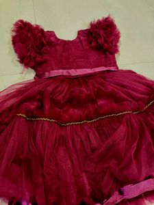 Elegant Magenta Tulle Gown