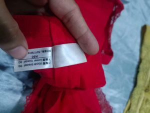 Two Bras: Yellow Lace &amp; Red Sparkle
