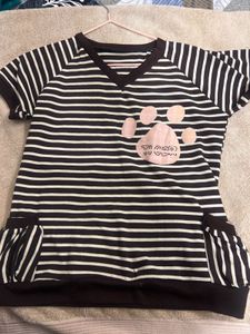 Cute Striped Paw Print T-Shirt
