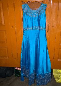 Stunning Blue Embellished Ethnic Gown