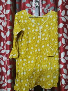 Yellow Floral Print Kurta