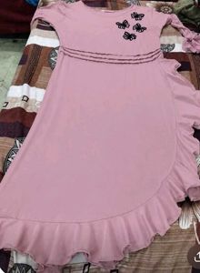Stylish Ruffled Kurta and  floral short gown🩷