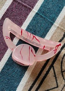 Cute Pink Hair claucther with Red Swirls